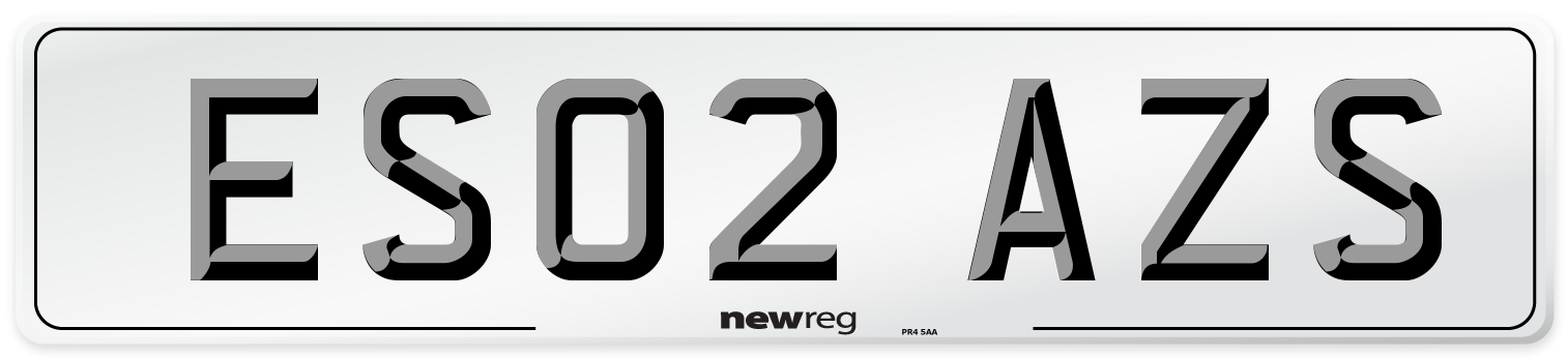 ES02 AZS Number Plate from New Reg